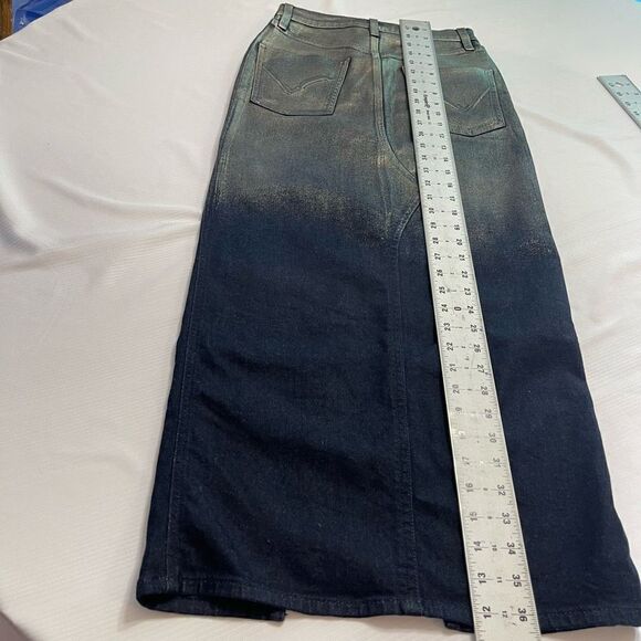 Hudson Jeans Reconstructed Midi Denim Skirt Size 25 New - Picture 3 of 12